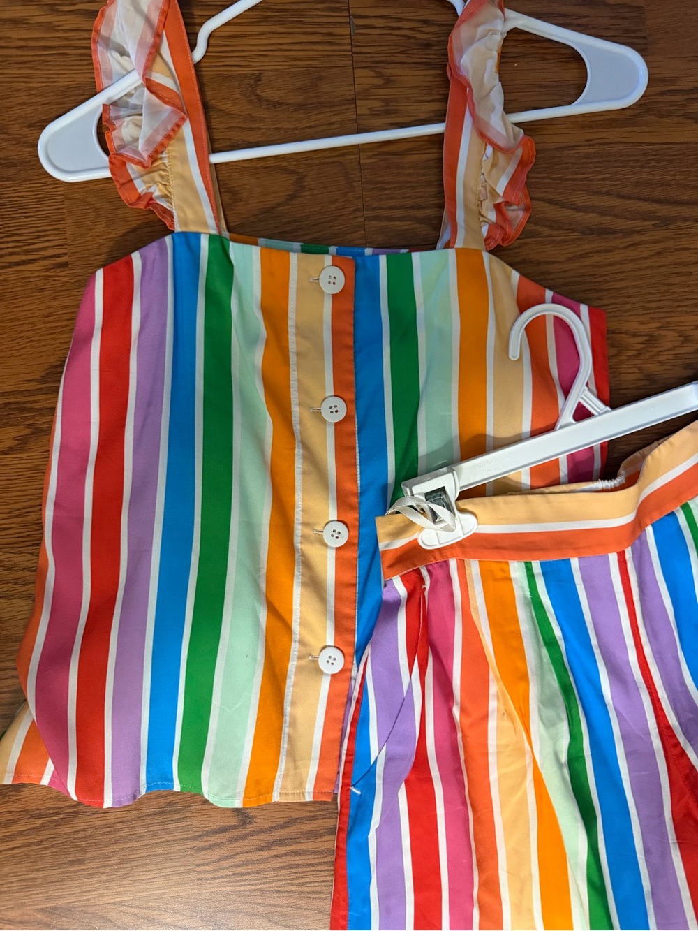 Crosby Rainbow Striped Button Front Tank & Shorts Set NWOT - Picture 4 of 7